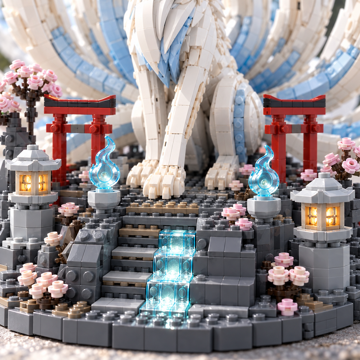 Spirit of the Nine Tails Mythical Fox Building Block Set