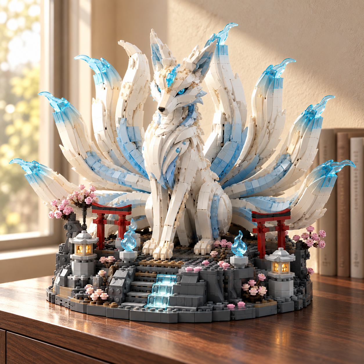 Spirit of the Nine Tails Mythical Fox Building Block Set