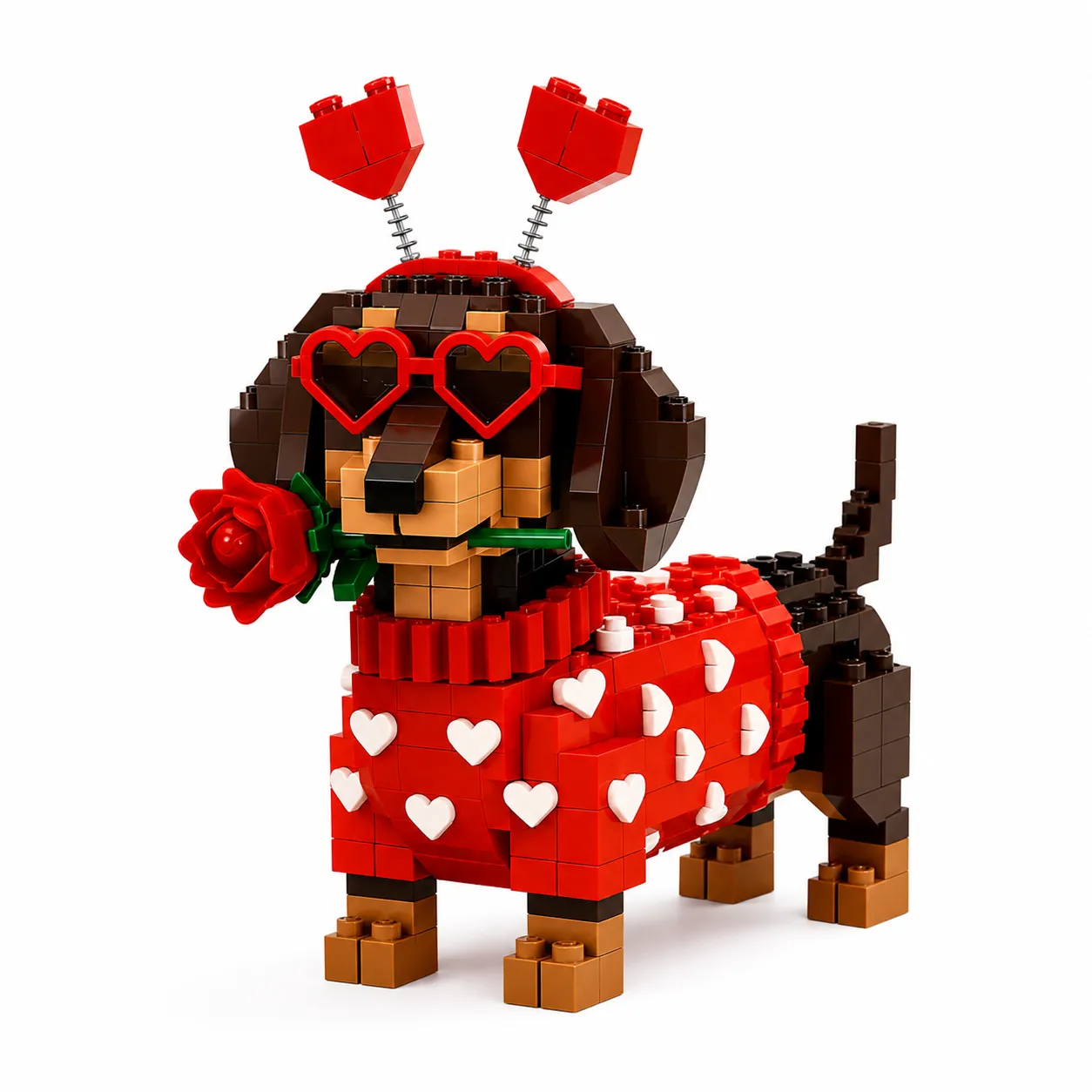 Valentine's Dachshund Love Building Set