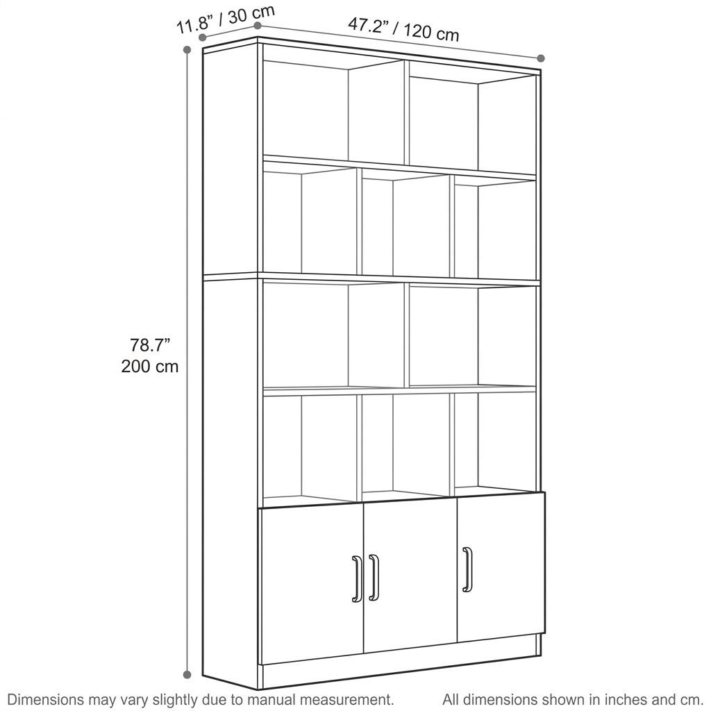 Wine Cabinet 47"W x 12"D x 79"H, Wide Bottle Storage Cabinet with Open Display Shelves and Lower Doors, Black Walnut-Tuwine