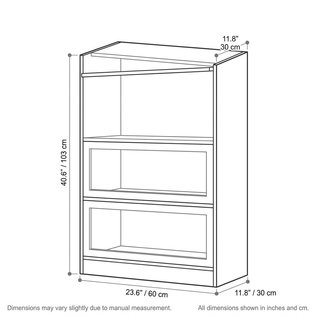 24" Wide 3-Tier Wine Cabinet in Warm White with Flip-Up Acrylic Look Doors, Compact Enclosed Bottle Storage Cabinet-Tuwine