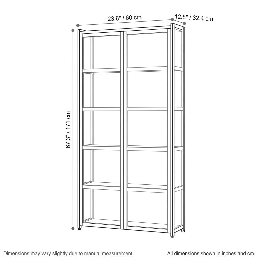 24" Wide 6-Tier Lockable Wine Cabinet with Clear Panel Doors, Stemware Rack, Bamboo Frame and Tall Bottle Storage, No Lighting-Tuwine