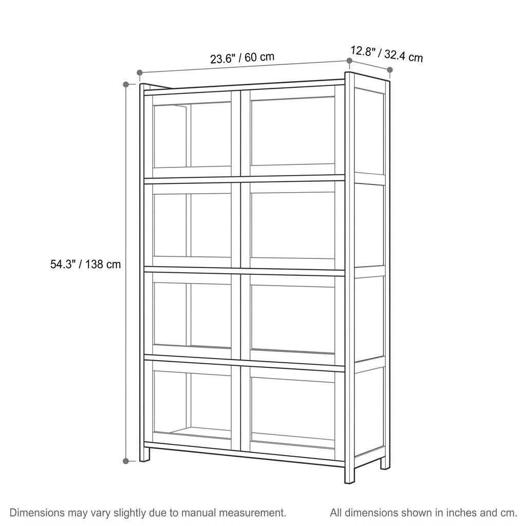 31" Wide Bamboo Wine Cabinet, 5 Tier Freestanding Storage Cabinet with Acrylic Doors and Stemware Holder-Tuwine