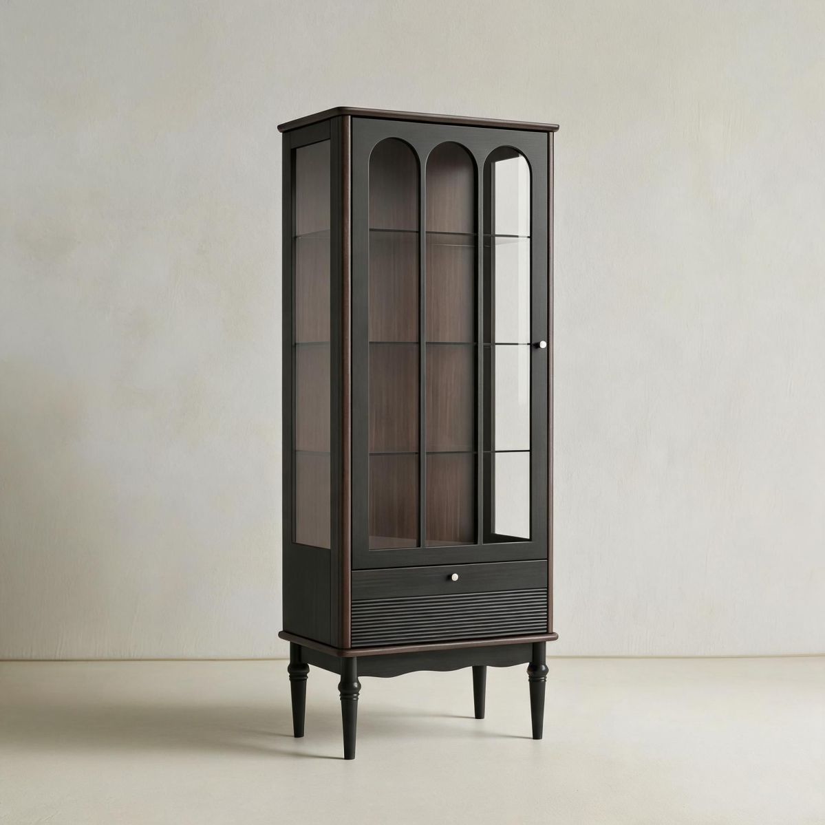 A White Ash Wood Finish Sideboard Cabinet Featuring a Compact 24"W x 16"D x 47"H Size for Wine Display in Dining Areas-Tuwine