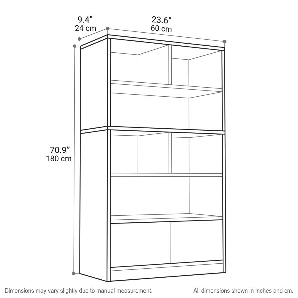 24"W x 9"D x 71"H Narrow 2-Door Wine Cabinet with Open Display Shelves and Lower Storage, Engineered Wood Bar Cabinet-Tuwine