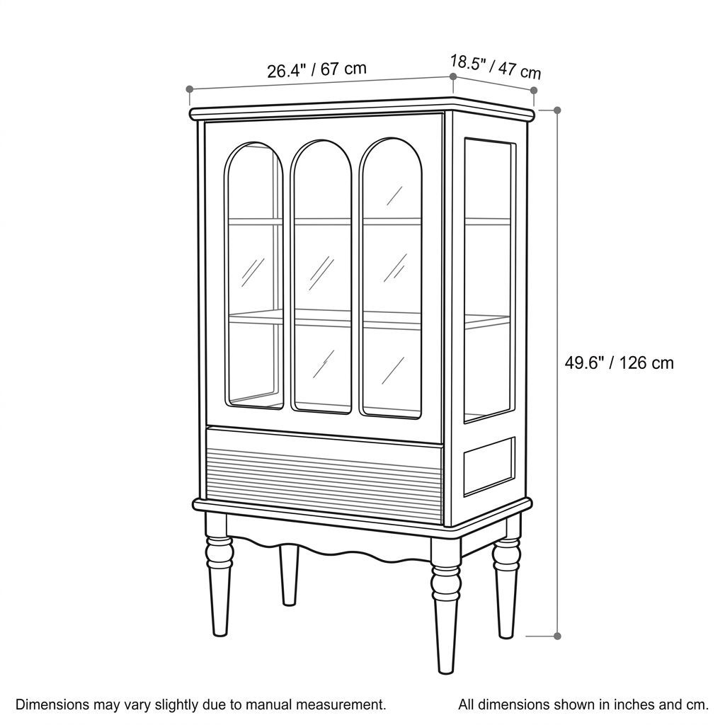 A White Ash Wood Finish Sideboard Cabinet Featuring a Compact 24"W x 16"D x 47"H Size for Wine Display in Dining Areas-Tuwine