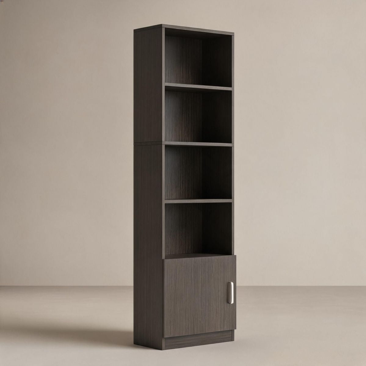 24"W x 9"D x 79"H Narrow Wine Cabinet for Small Spaces with Open Bottle Shelves and Lower Door, Black-Tuwine