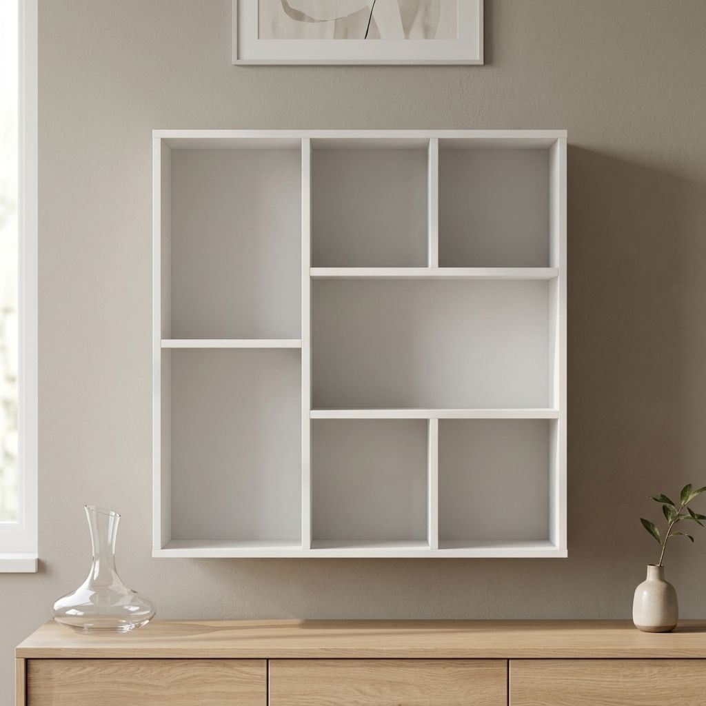 41"W Wall-Mounted Wine Cabinet in White, Open Display Storage Cabinet Without Wine Grid for Dining Room or Kitchen-Tuwine