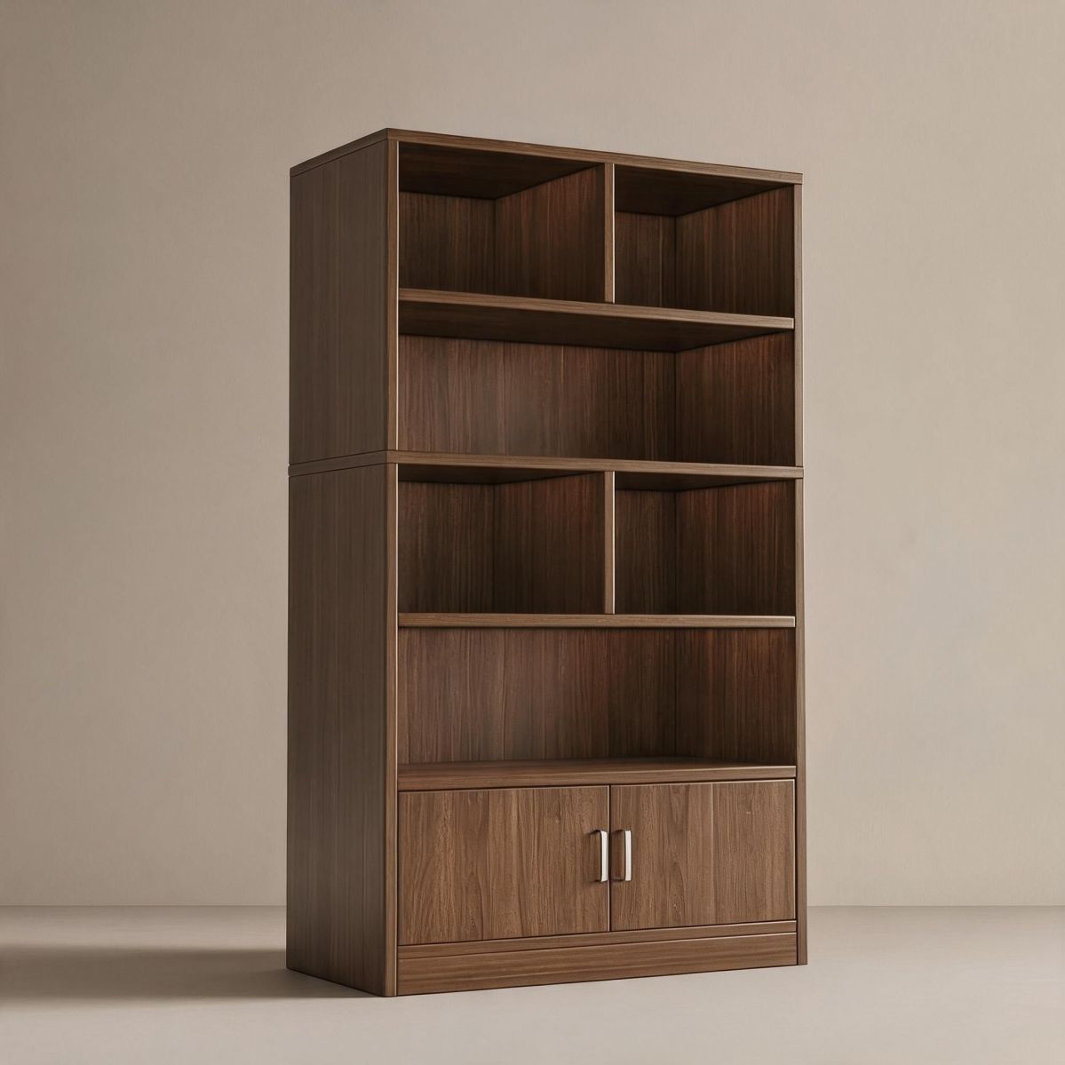 24"W x 9"D x 71"H Tall Wine Cabinet with Open Display Shelves and 2-Door Lower Storage, Particleboard Floor-Standing Bar Cabinet-Tuwine
