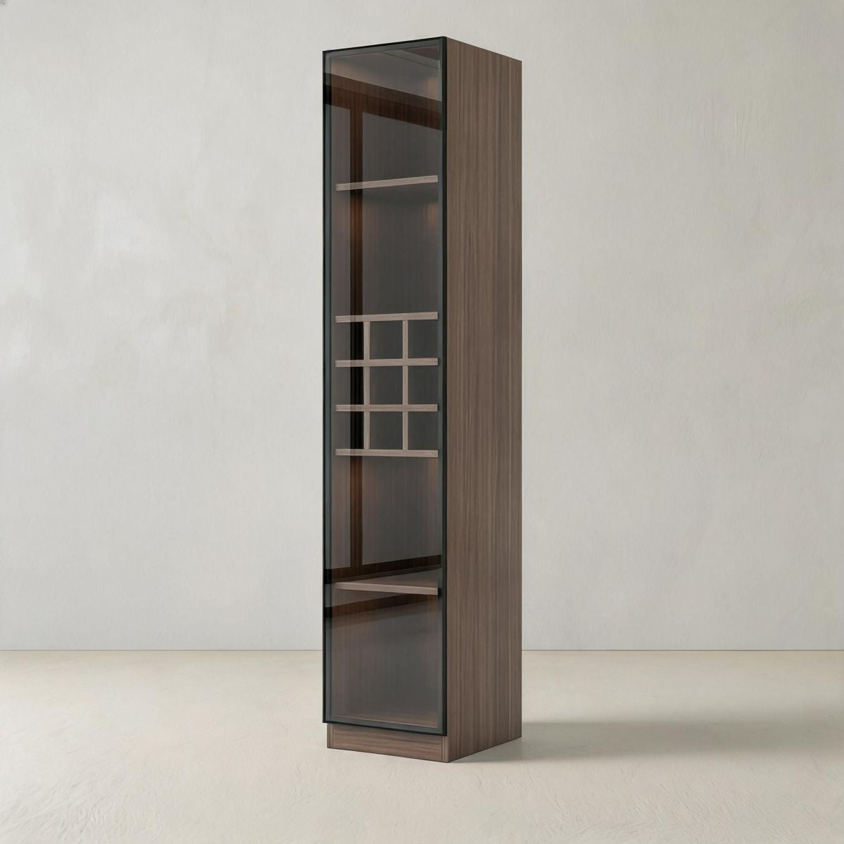 16 in Width Option Tall Wine Display Cabinet with Single Glass-Front Door, 40 x 40 x 200 cm-Tuwine