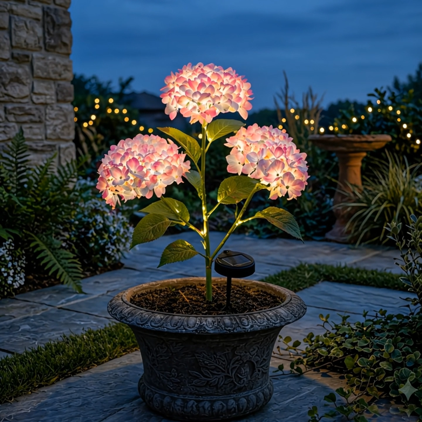 Solar Hydrangea Flower Lights for a Glowing Night Garden ✨