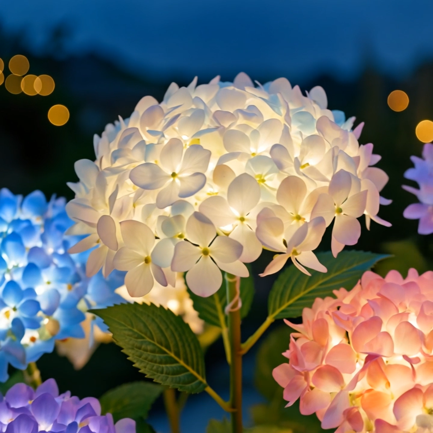 Solar Hydrangea Flower Lights for a Glowing Night Garden ✨