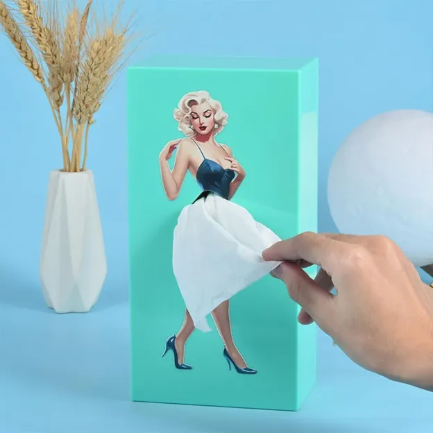 Tissue Box, Reusable Cartoon Creative Retro Pop Art Paper Towel Holder