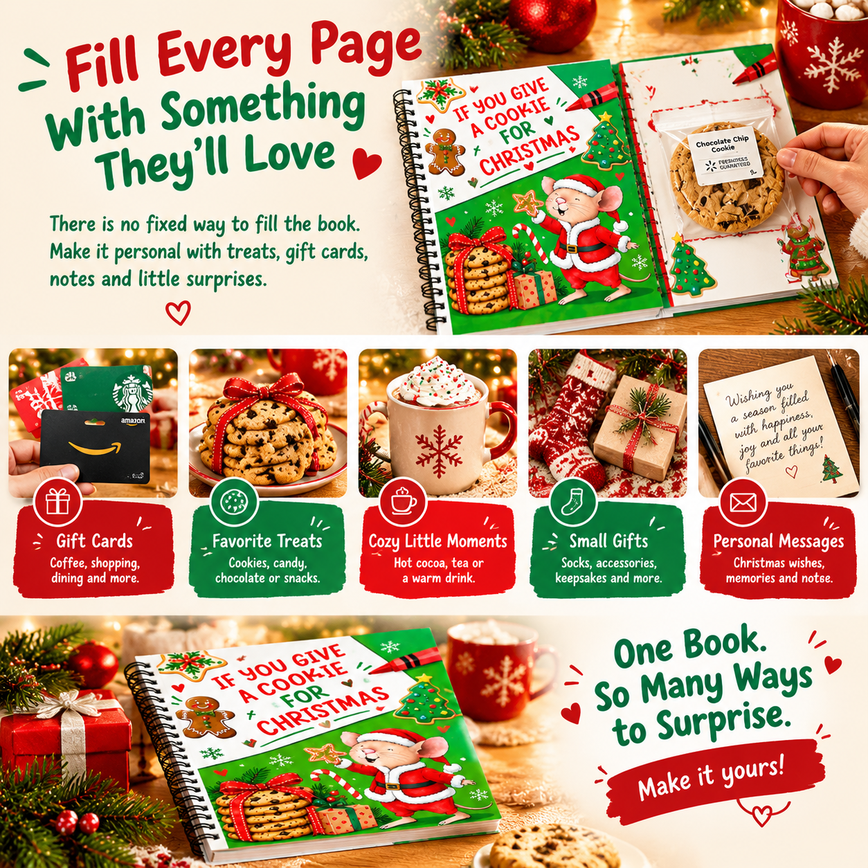 "IF YOU GIVE A COOKIE FOR CHRISTMAS" 🍪❤️Christmas Gift 📘Hardcover