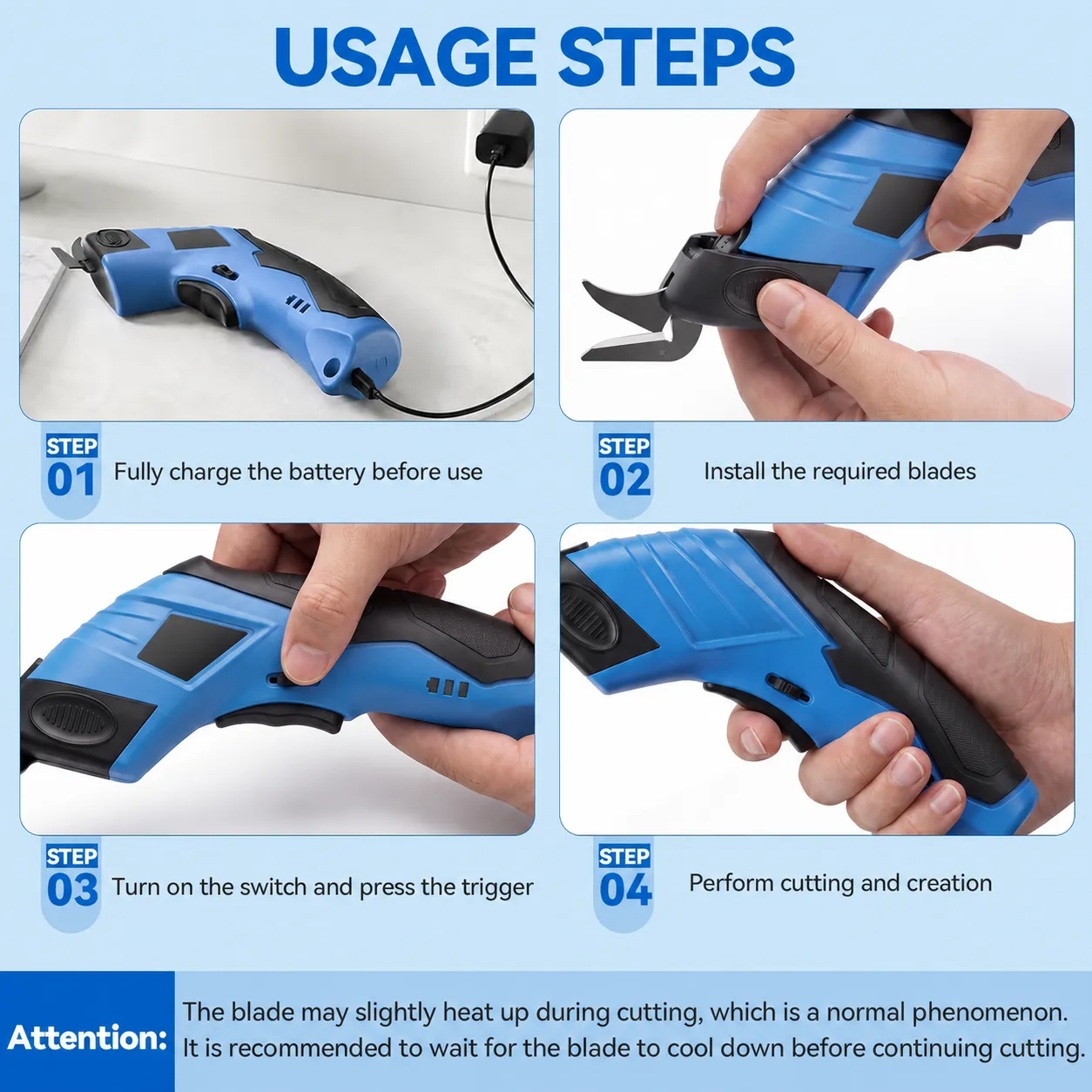 Cut Faster Cordless Electric Scissors