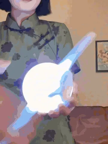 Light blade spinning and changing colors