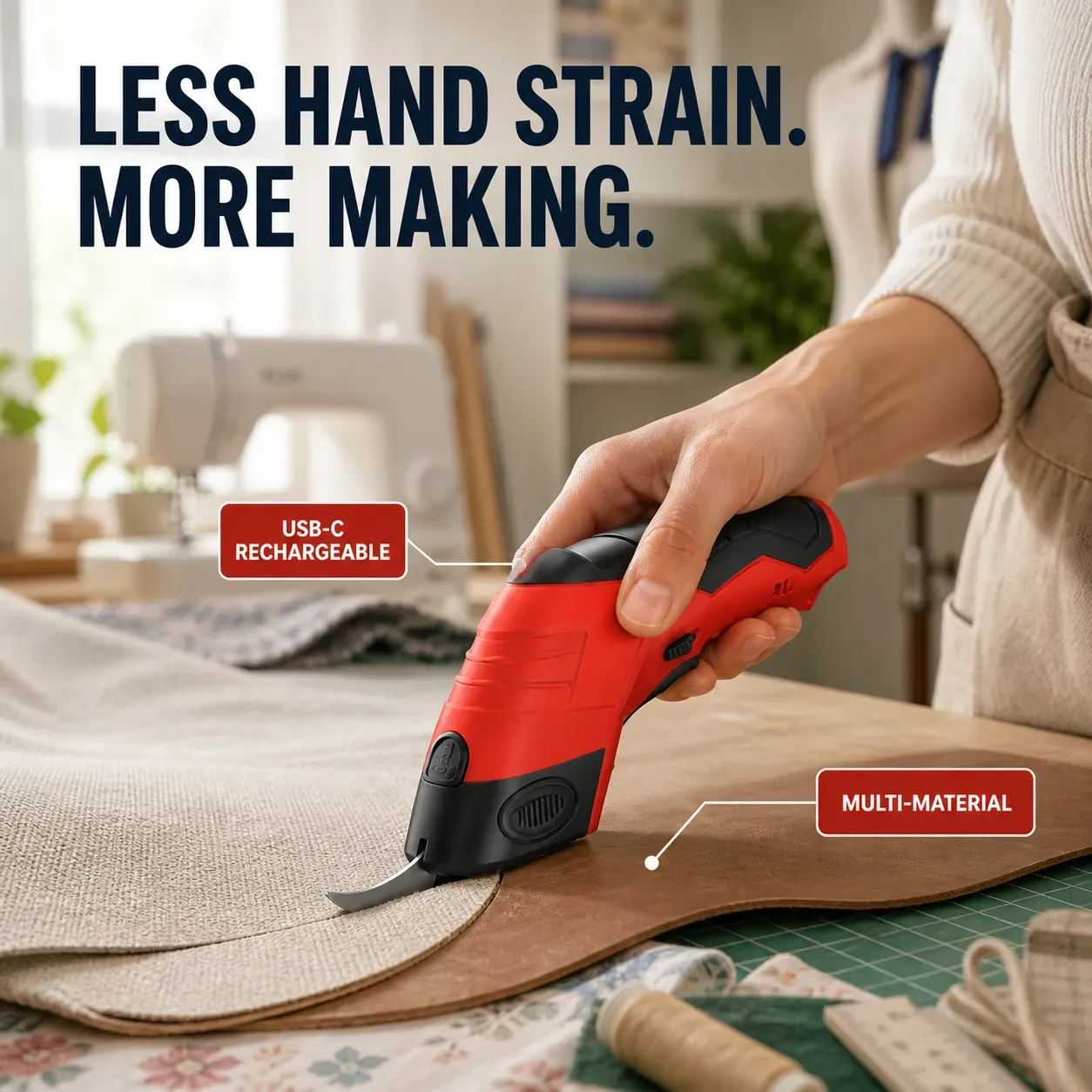 Cut Faster Cordless Electric Scissors