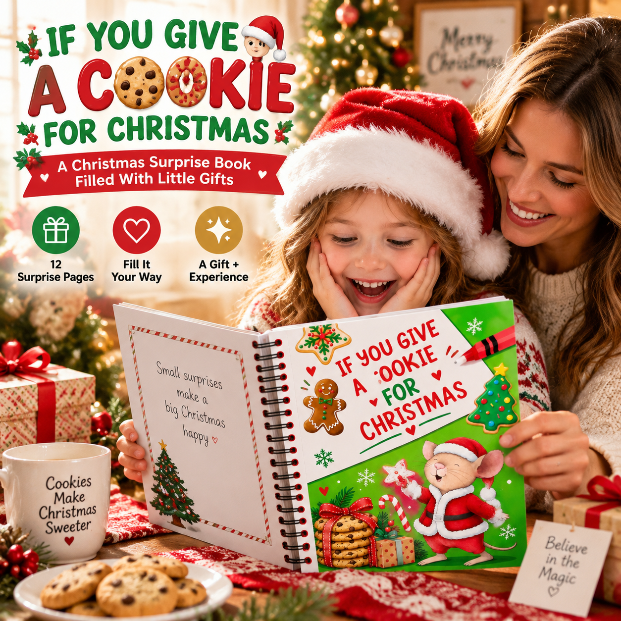 "IF YOU GIVE A COOKIE FOR CHRISTMAS" 🍪❤️Christmas Gift 📘Hardcover
