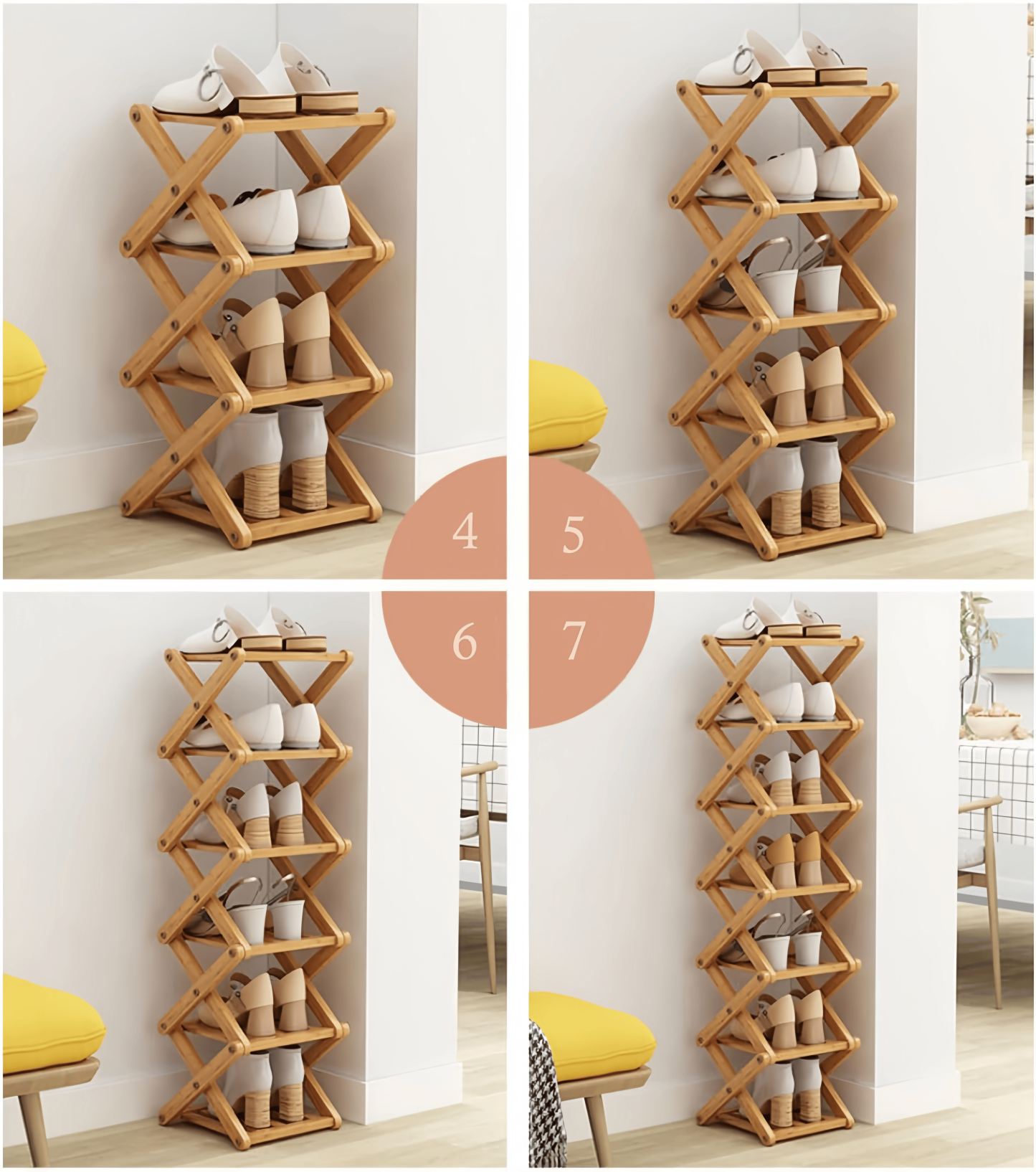 Last Day 70%OFF-The 9-Tier No-Assembly Bamboo Rack !🌿👟