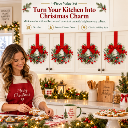 🏆2025 Super Value Set(50% OFF)💥🔥Retrowavy Christmas Kitchen Cabinet Wreaths