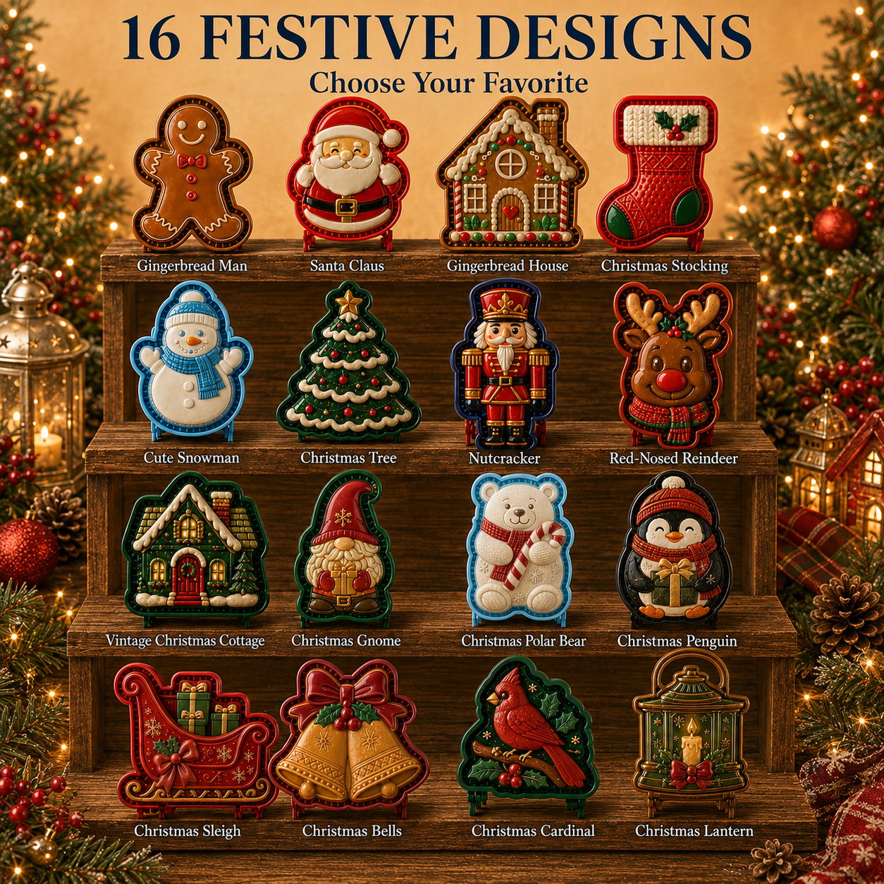 🔥Only $16.99 Last Day Promotion!✨ 🎄16-Design Christmas Mini Pie Mold Collection 🥧