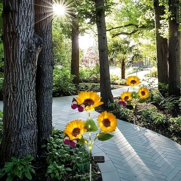 🌻 65K+ SOLD! 2026 UPGRADED Solar Sunflowers – Hyper-Realistic Petals, Stunning Shadow Projections & Dusk-to-Dawn Garden Mag