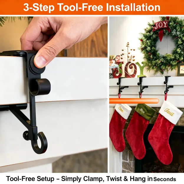 🎄Fireplace Stocking and Garland Hanger