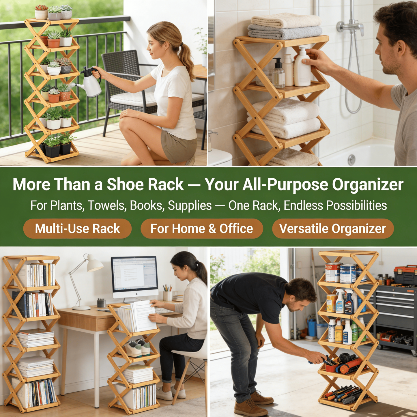 Last Day 70%OFF-The 9-Tier No-Assembly Bamboo Rack !🌿👟