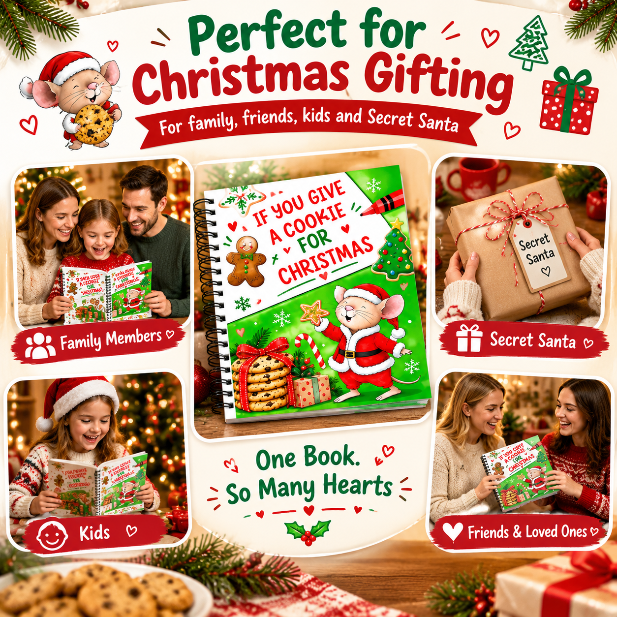 "IF YOU GIVE A COOKIE FOR CHRISTMAS" 🍪❤️Christmas Gift 📘Hardcover