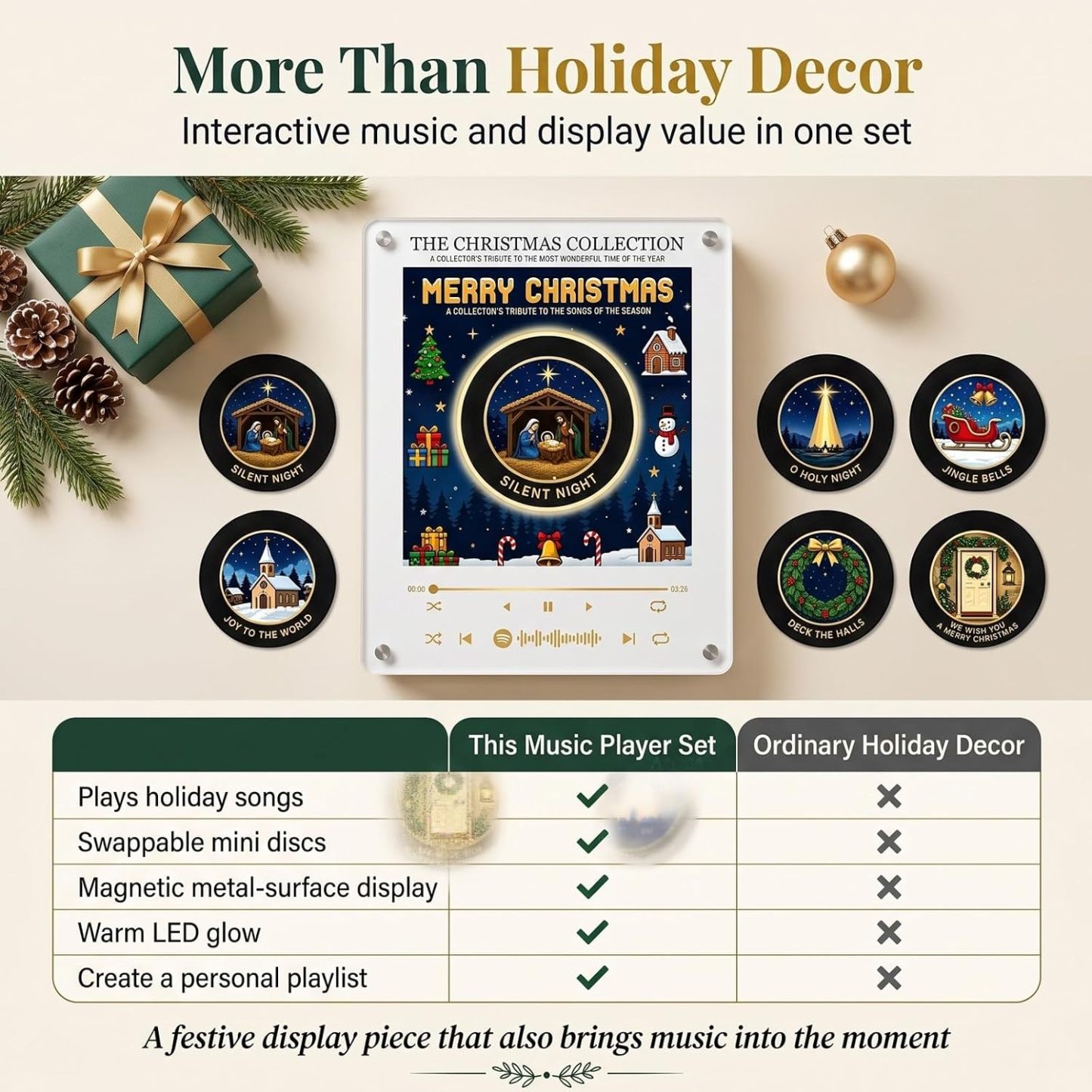 🎄 Mini Vinyl Record Player Magnet