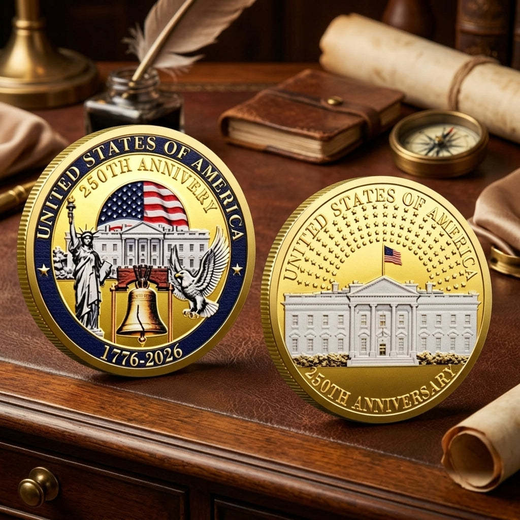 🔥LAST DAY 50% OFF✨9PCS USA 250th Anniversary Commemorative Coin Gift Set