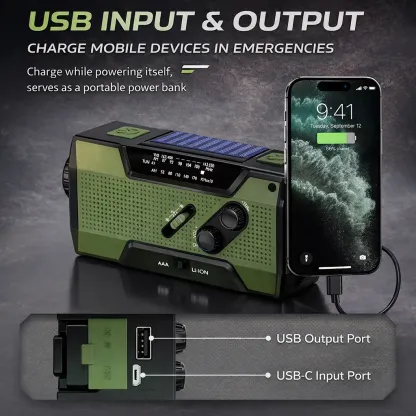 Big Christmas Sale 70%OFF - Self-Powered Weather Alert & 2000mAh Power Bank Radio 🔥