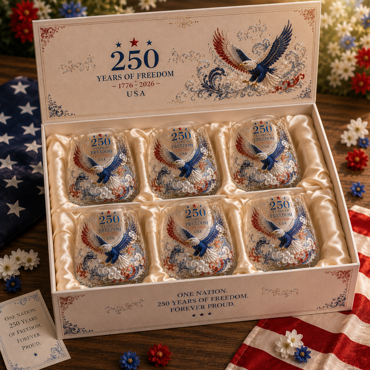 Limited Edition 2026 USA 250 Years of Freedom Eagle Whiskey Glass