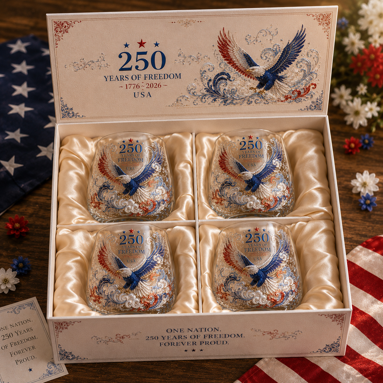 Limited Edition 2026 USA 250 Years of Freedom Eagle Whiskey Glass