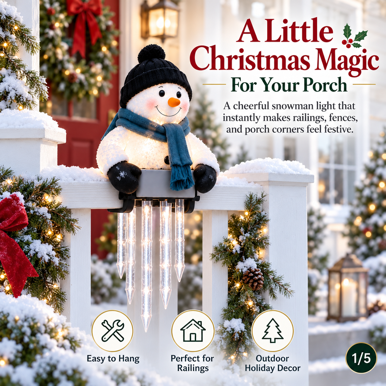 ☃️Winter Glow Snowman Icicle Light Decor