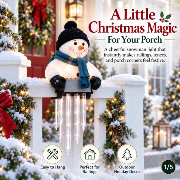 ☃️Winter Glow Snowman Icicle Light Decor