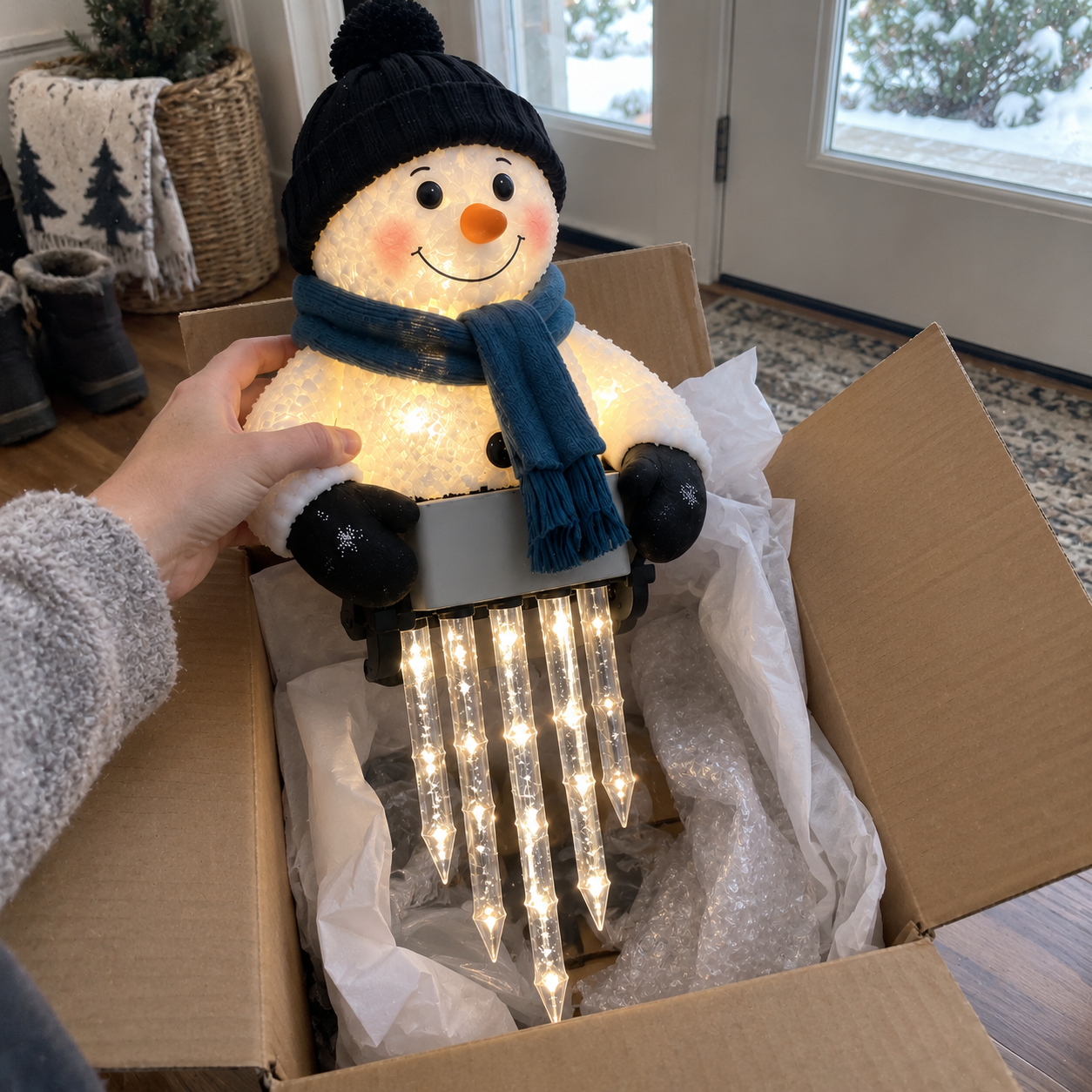 ☃️Winter Glow Snowman Icicle Light Decor