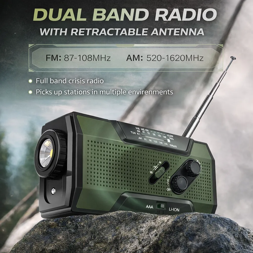 Big Christmas Sale 70%OFF - Self-Powered Weather Alert & 2000mAh Power Bank Radio 🔥