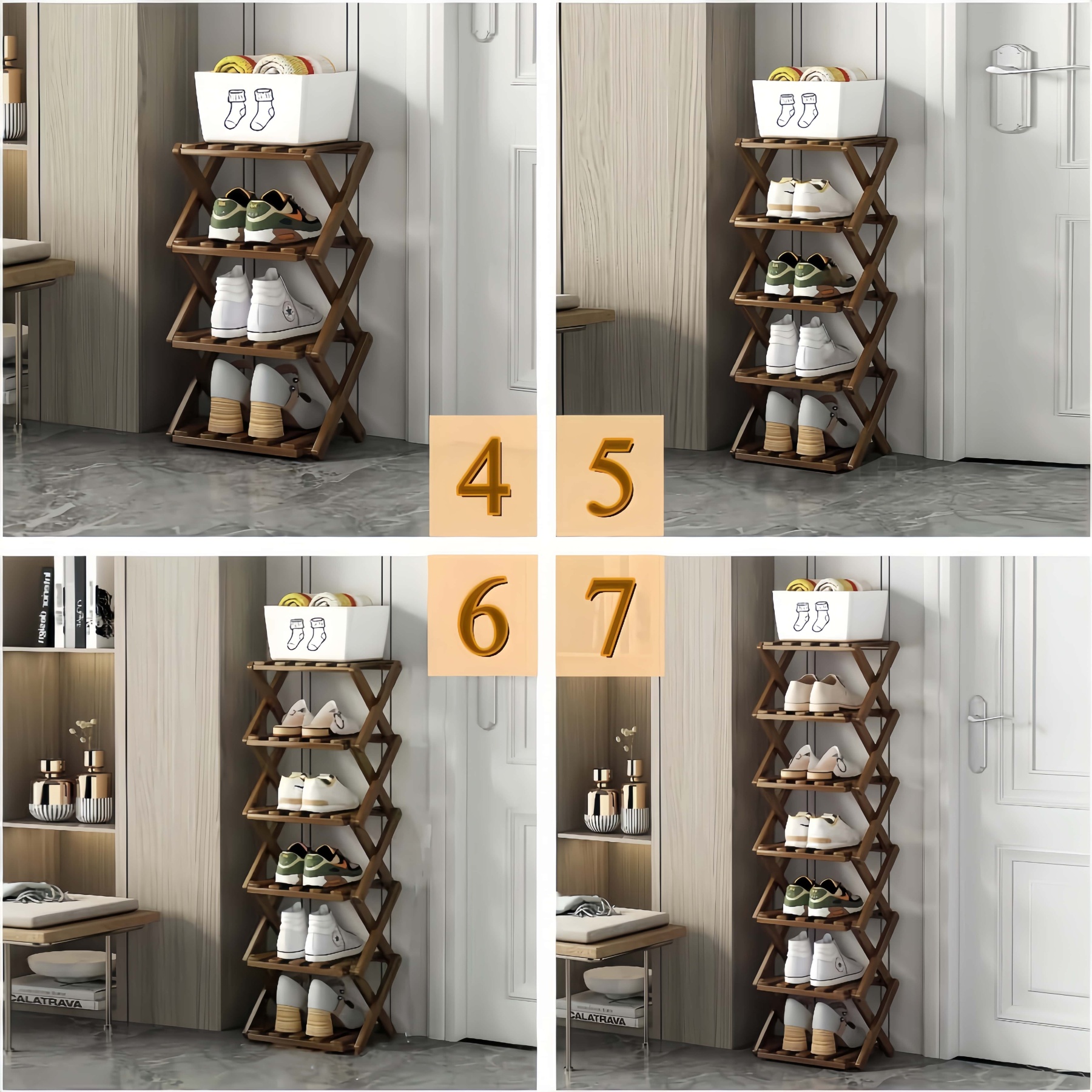 Last Day 70%OFF-The 9-Tier No-Assembly Bamboo Rack !🌿👟