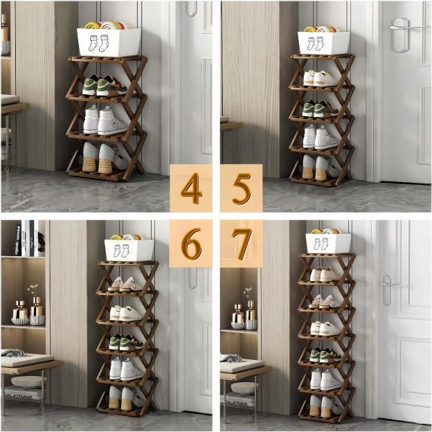 Last Day 70%OFF-The 9-Tier No-Assembly Bamboo Rack !🌿👟