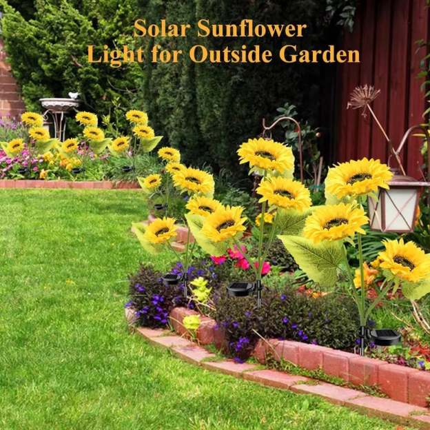 🌻 65K+ SOLD! 2026 UPGRADED Solar Sunflowers – Hyper-Realistic Petals, Stunning Shadow Projections & Dusk-to-Dawn Garden Mag