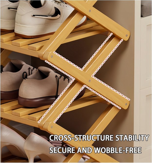 Last Day 70%OFF-The 9-Tier No-Assembly Bamboo Rack !🌿👟