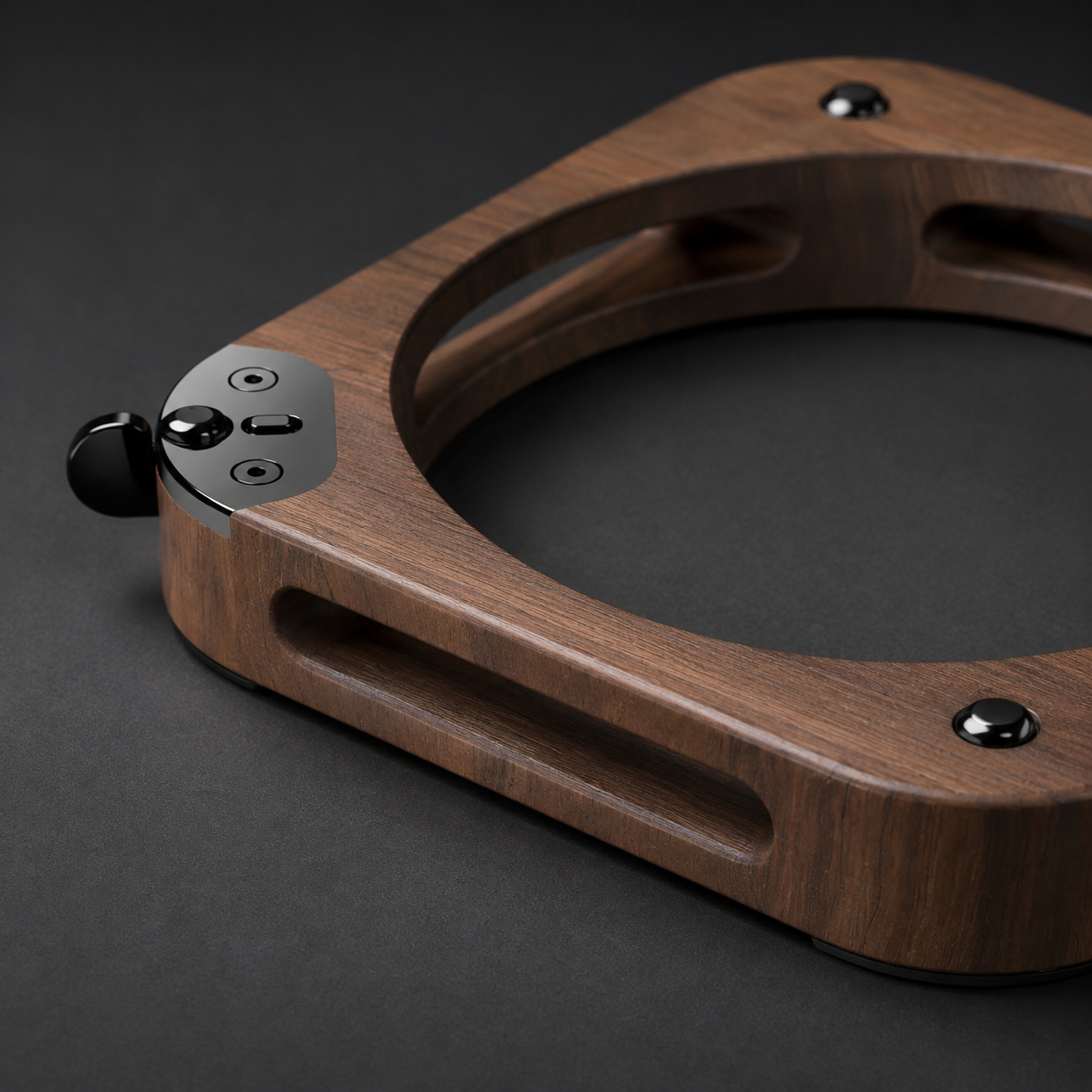 Walnut Mac mini Base with Power Button Access