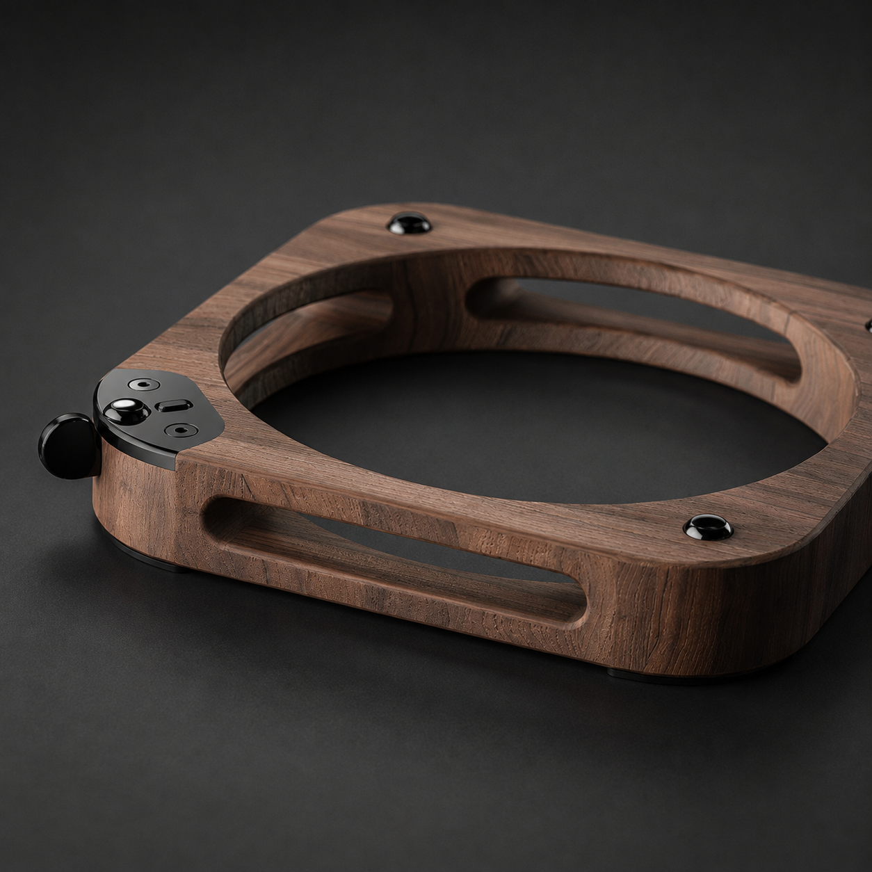 Close-up of walnut grain and structural details
