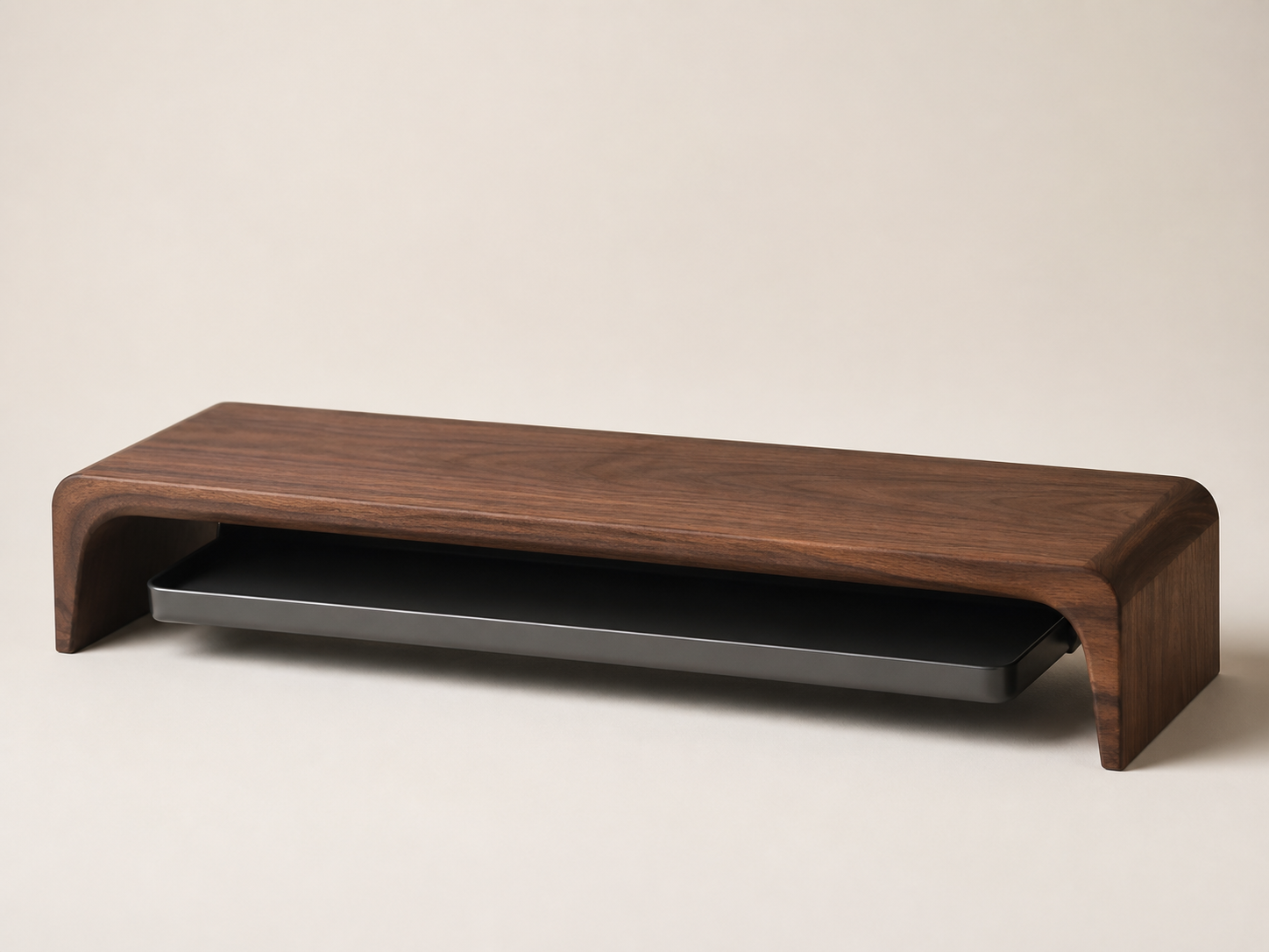 Formgrain solid walnut desk shelf