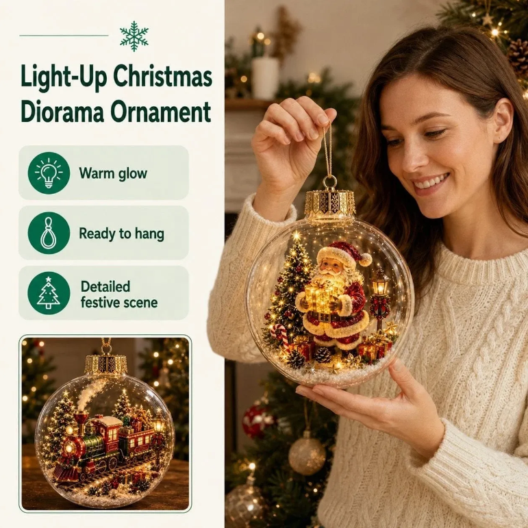 🔥Limited time 69% OFF -✨🎄Light-Up Christmas Diorama Ornament 