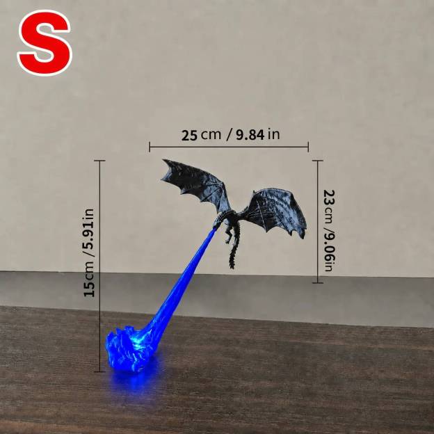 🏆Flash Sale⚡3D Fire-Breathing Dragon LED Display – Fantasy Bookshelf Decor with Glowing Flame