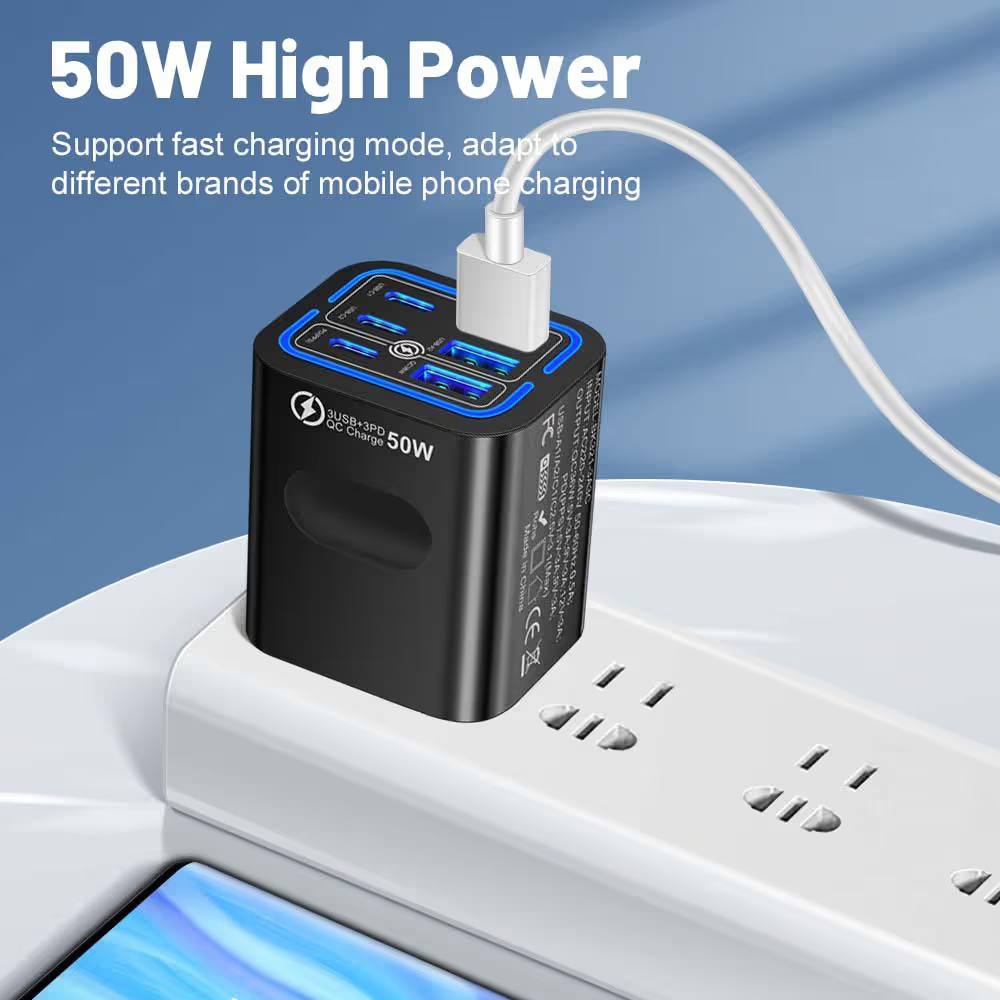 🔥 Last Day 72% OFF - 🔋 50W Multi-Port Fast Charger with Smart Fast Charging