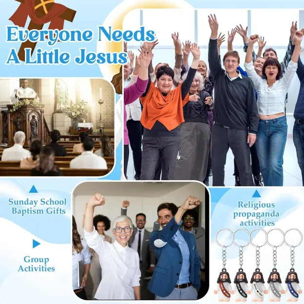 Jesus Loves You Mini Keychains, 24/48 Pcs