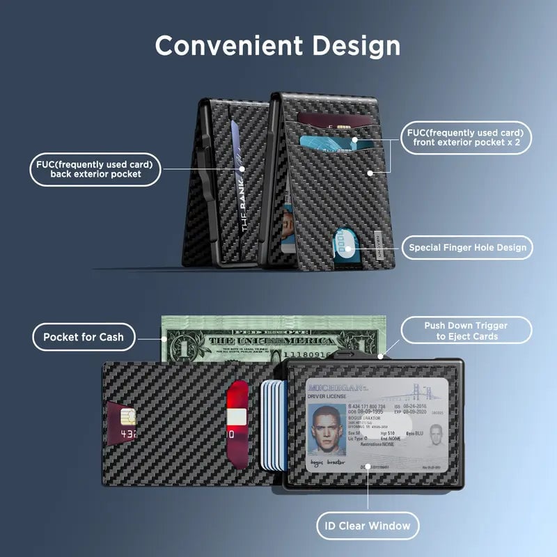 🔥 Last Day 52% OFF💵Minimalist Wallet - Pop-Up Card Design For Faster Everyday Carry